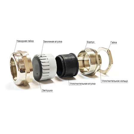 Фотография товара 'Nzeta zeta30174 Кабельный ввод G1-1/2 латунный УТ1,5 IP68'